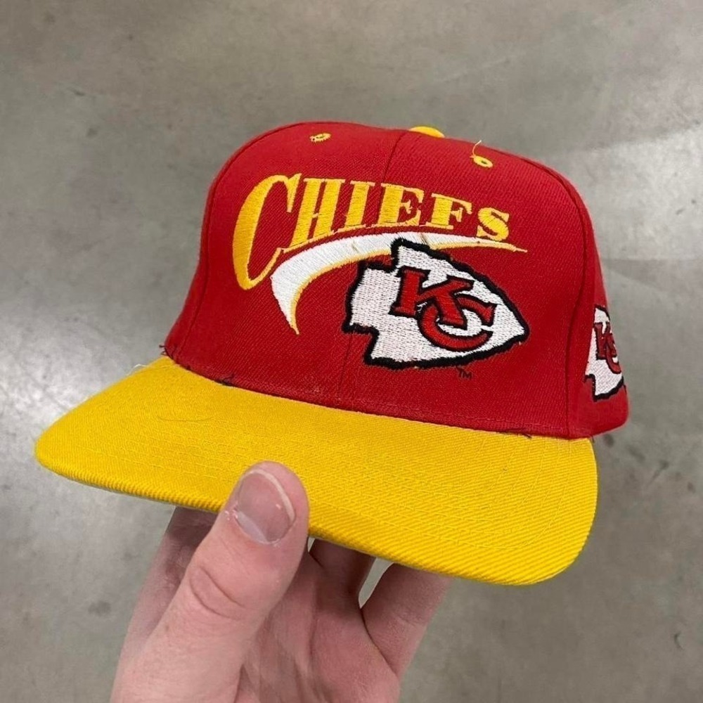 Vintage Kansas City‎ Chiefs Team NFL Drew Pearson Football SnapBack Hat